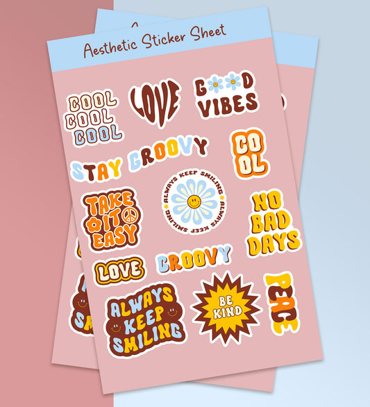 Aesthetic Text Sticker Sheet