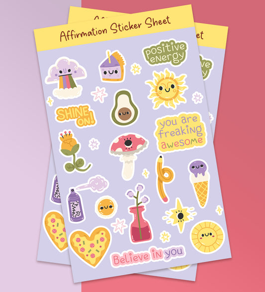 Aesthetic Affirmation Sticker Sheet