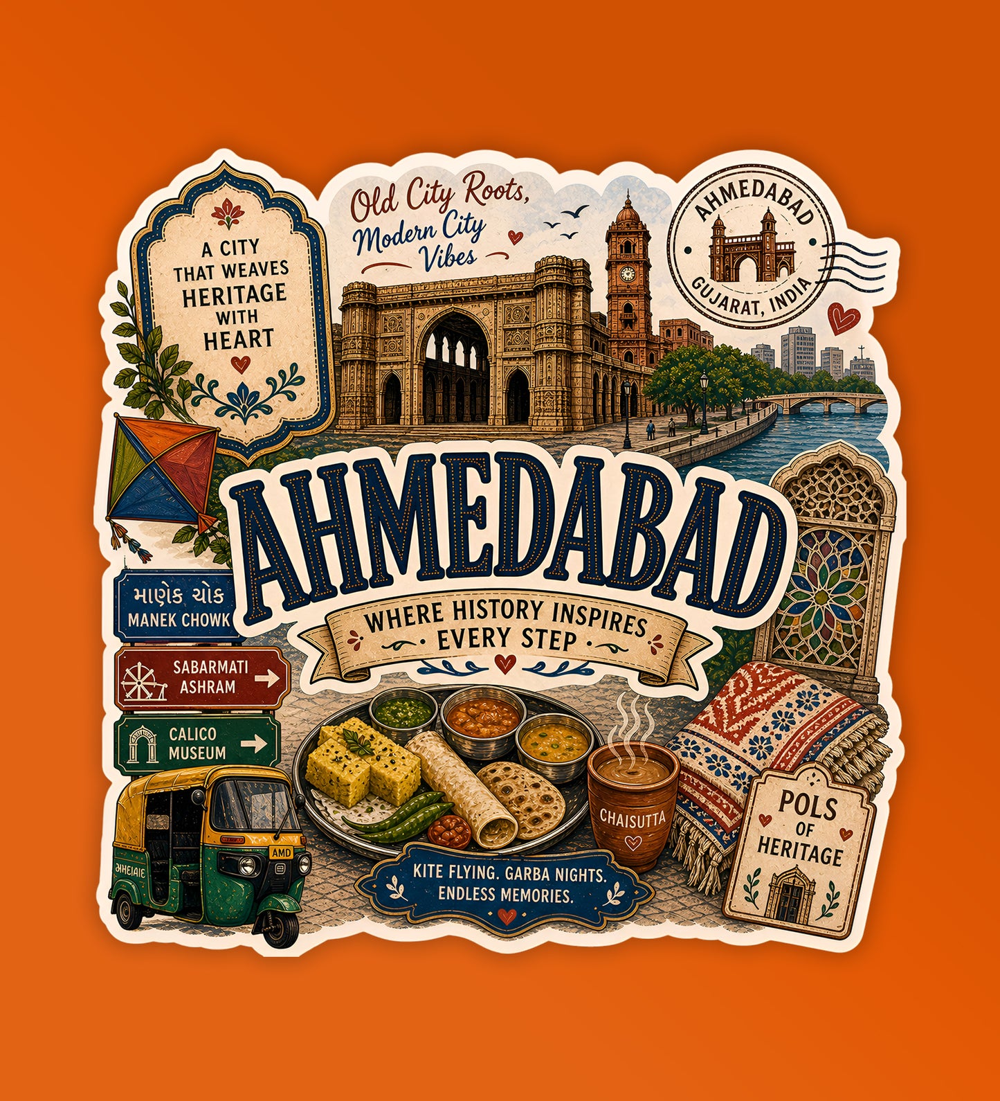 Ahmedabad - Indian City Laptop / Phone Stickers