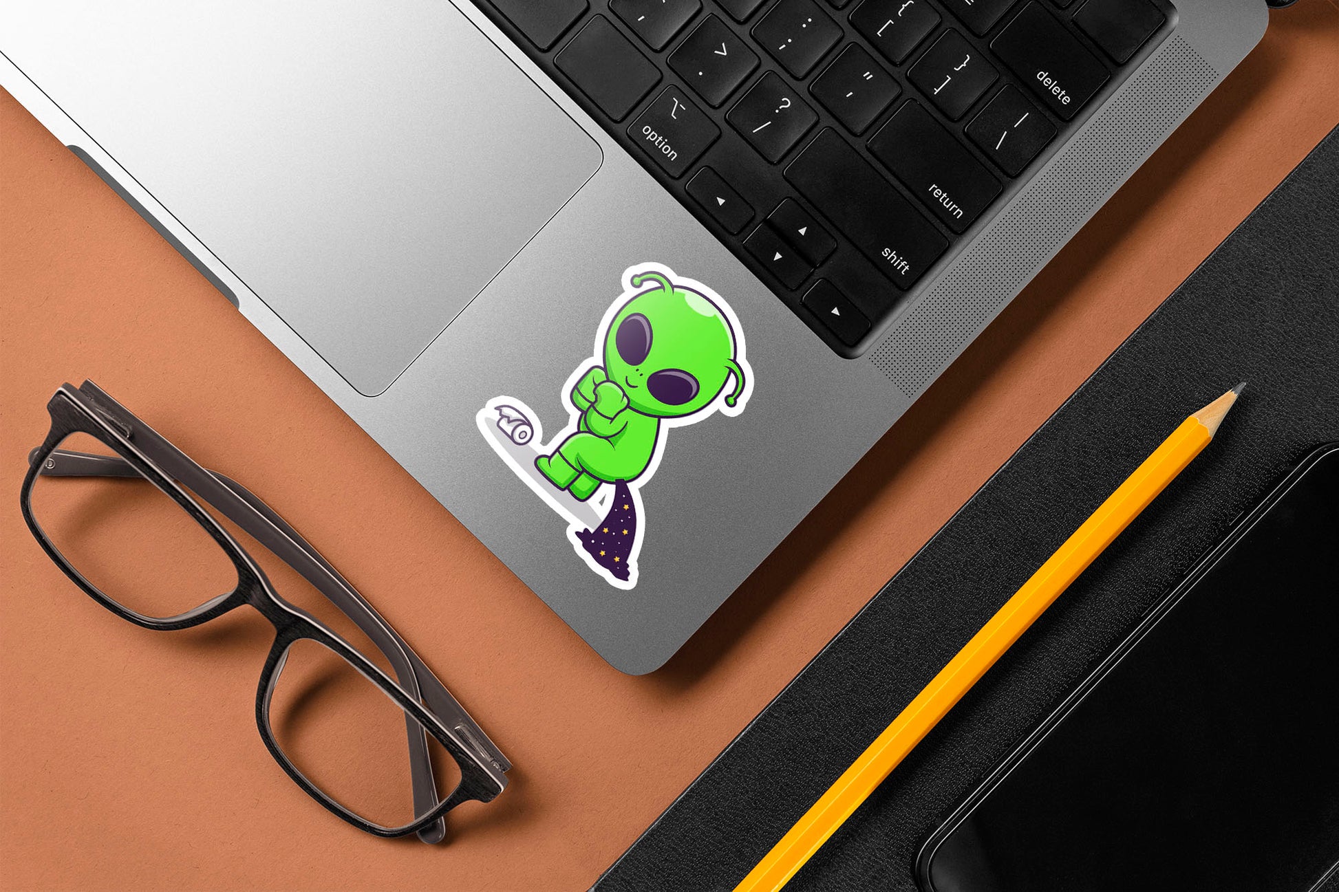 Alien Pooping Space Sticker – Peeekaboo