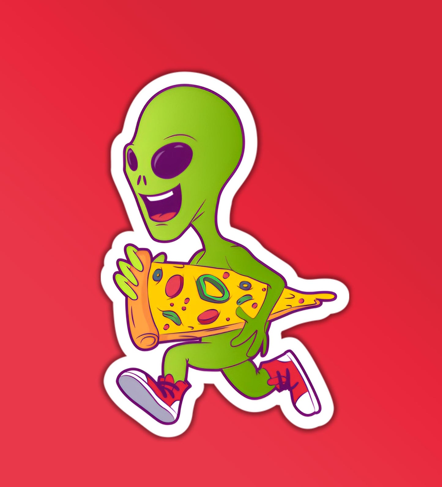 Alien Stealing Pizza