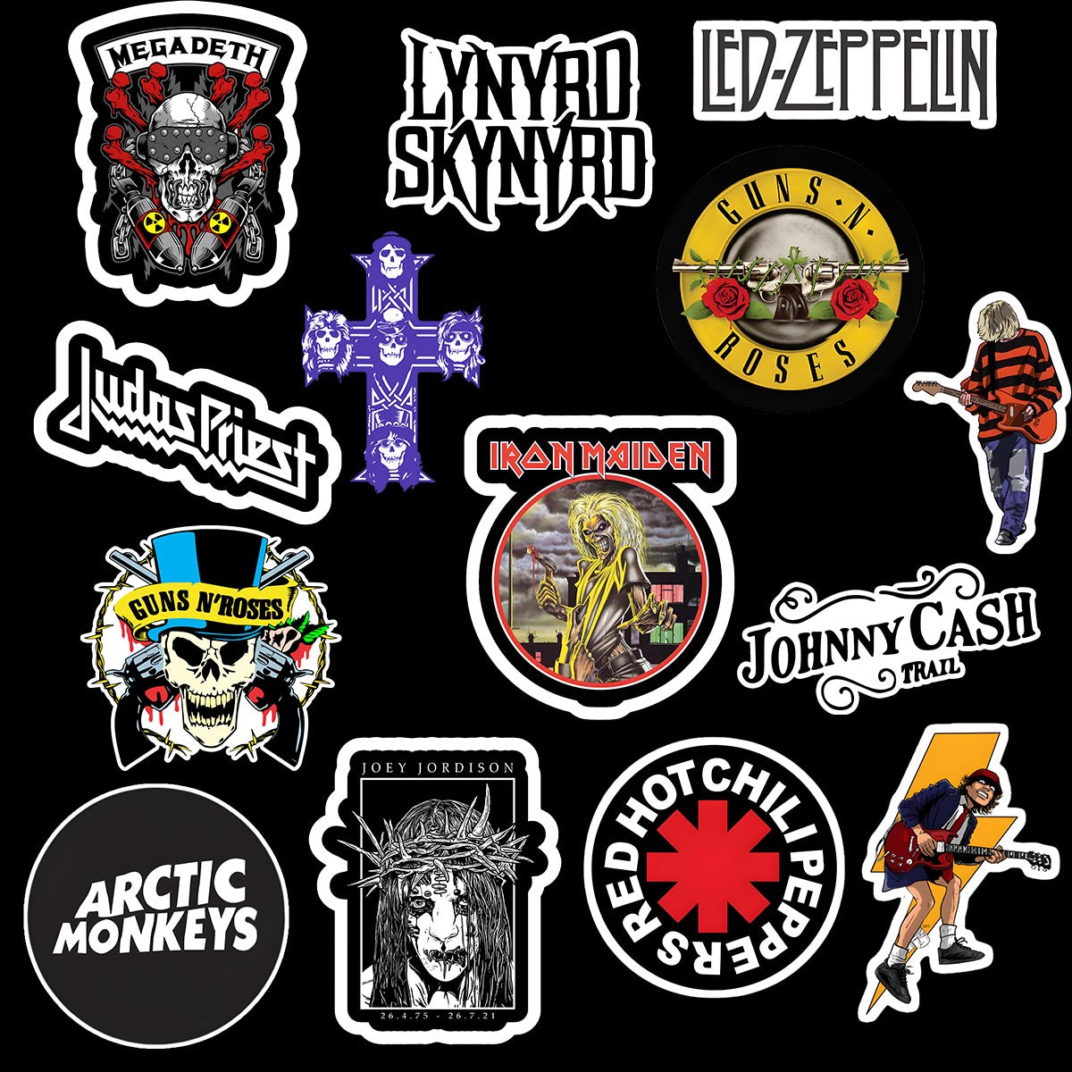 Metal Bands Sticker Pack of 15 – Peeekaboo