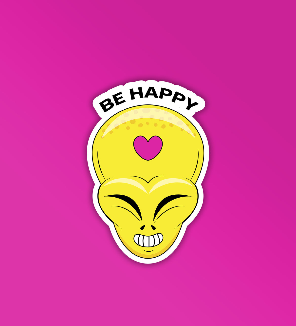 Too Happy Sticker Be Happy Sticker – Peeekaboo
