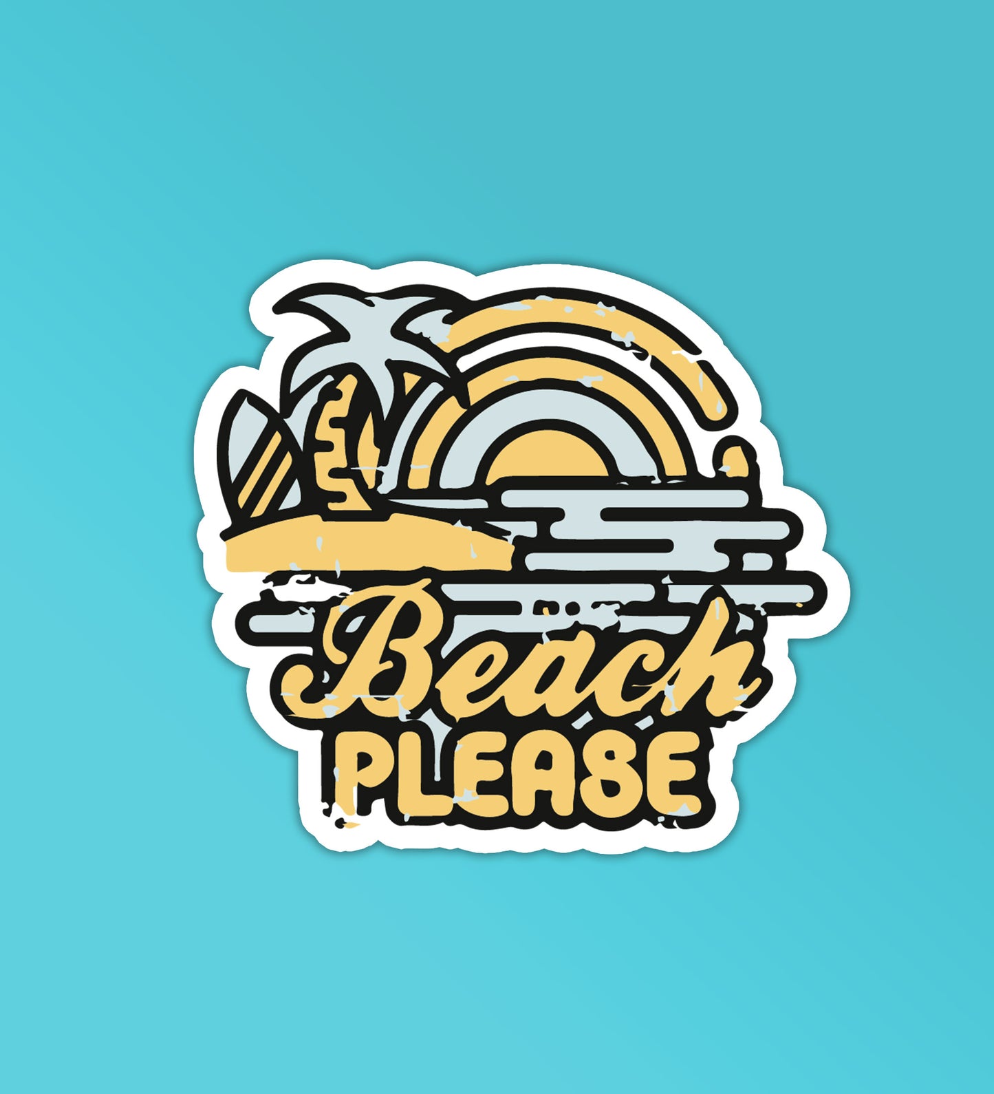 Beach Please Sticker – Peeekaboo