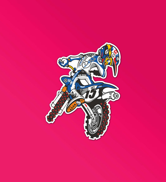 Blue Motocross Bike Sticker