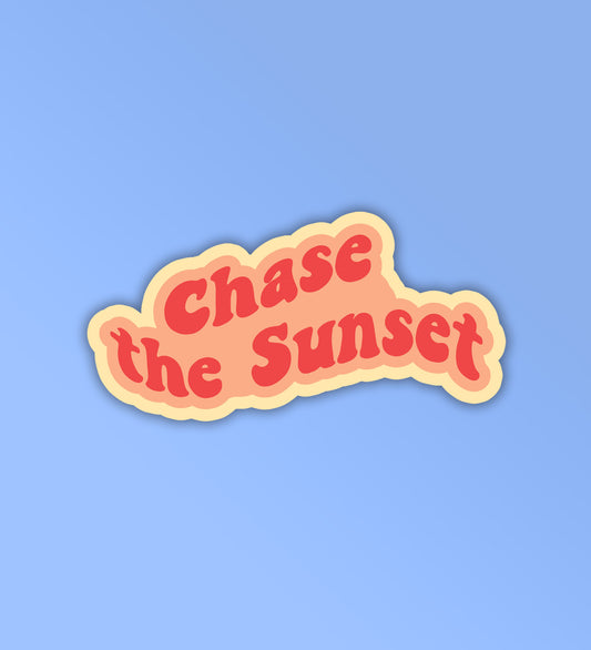 Chase The Sunset ( Retro ) - Laptop & Mobile Stickers