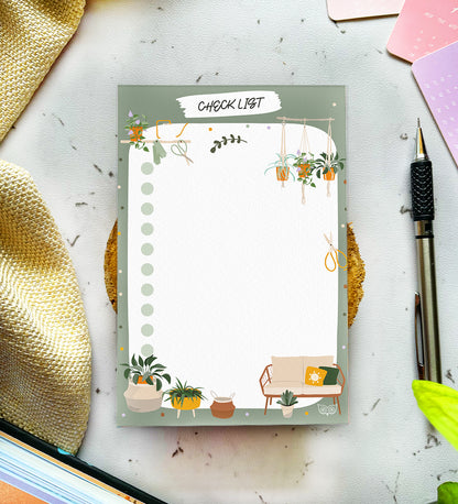 Checklist Cozy Plants Notepad