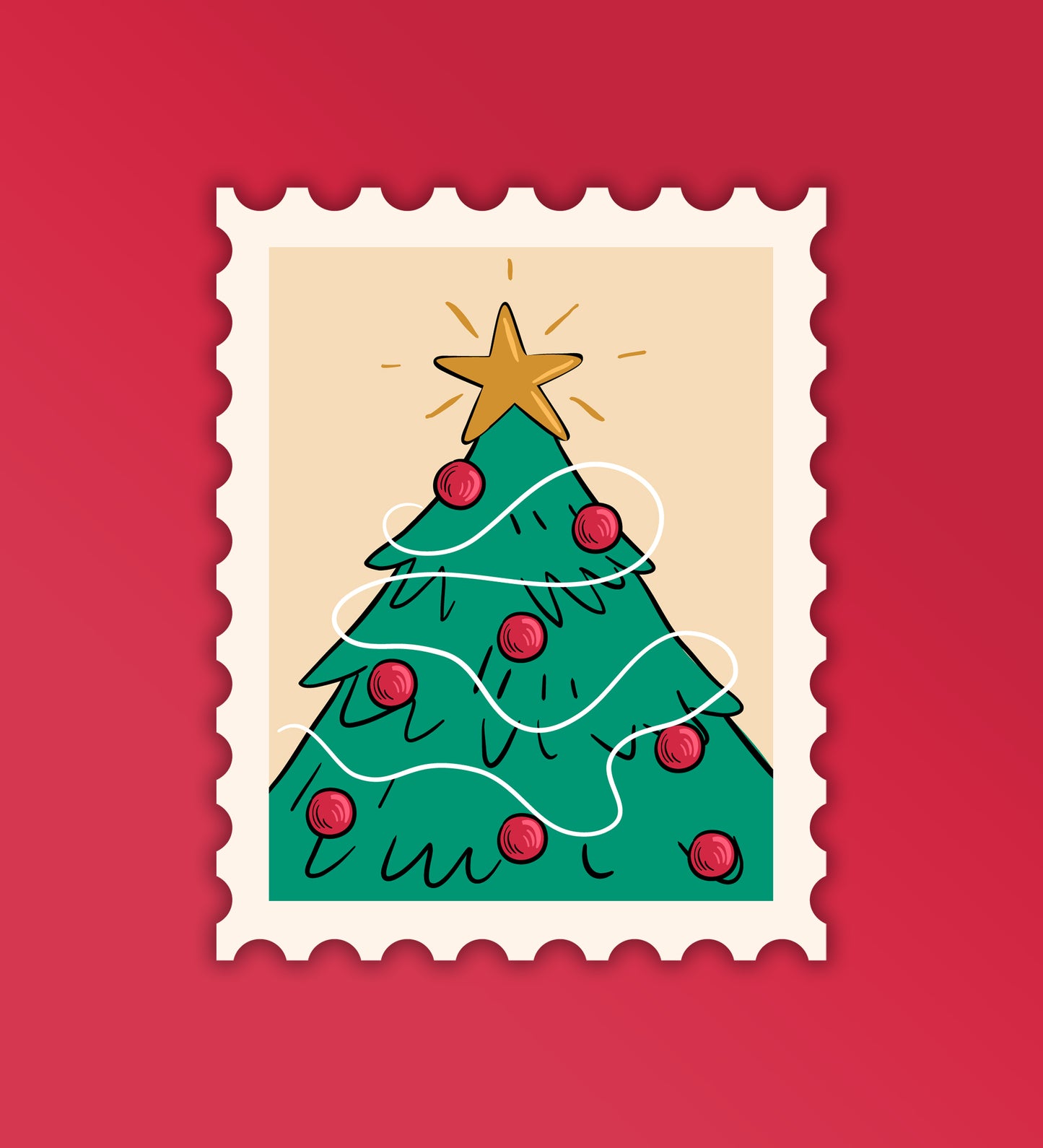 Christmas Stamp - Set of 4 | Mobile - Laptop Sticker