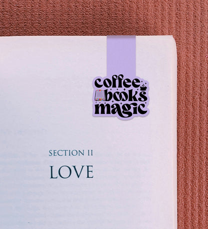 Magnetic Bookmark - Coffee Books Magic