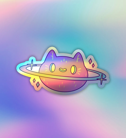 Cosmic Cat | Holographic Laptop / Mobile Sticker