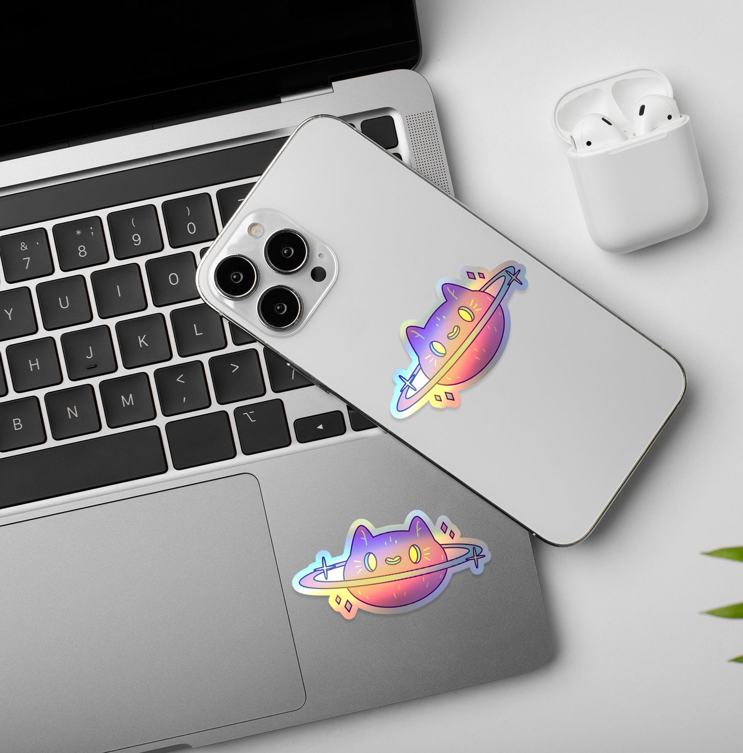 Cosmic Cat | Holographic Laptop / Mobile Sticker