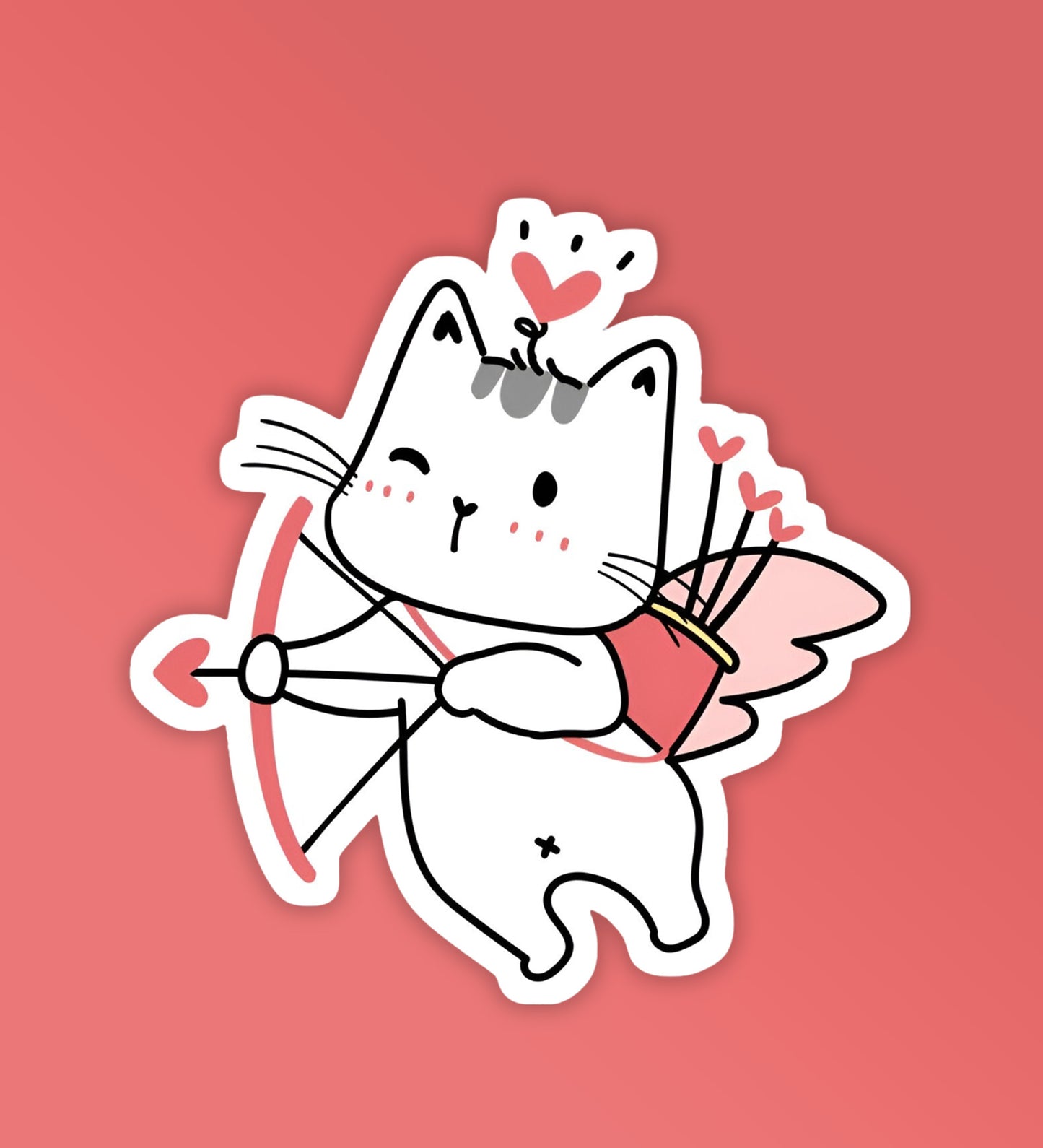 Cupid Kitty | Laptop & Mobile Stickers