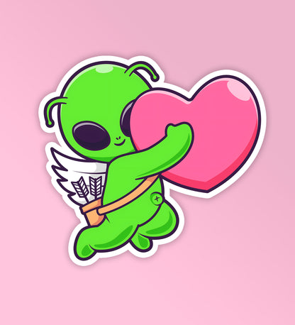 Cupid From Space - Laptop/Mobile Sticker