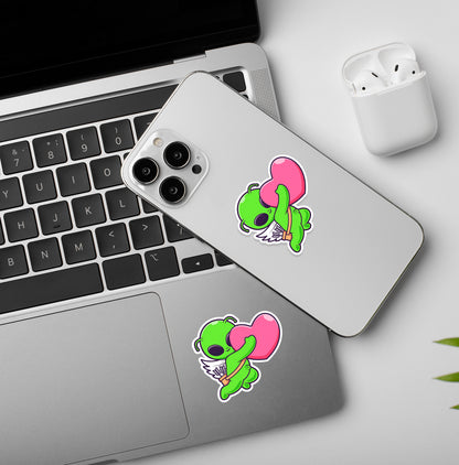 Cupid From Space - Laptop/Mobile Sticker