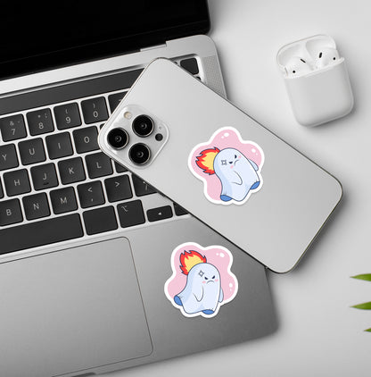 Cute Ghost - Angry | Laptop And Mobile Stickers