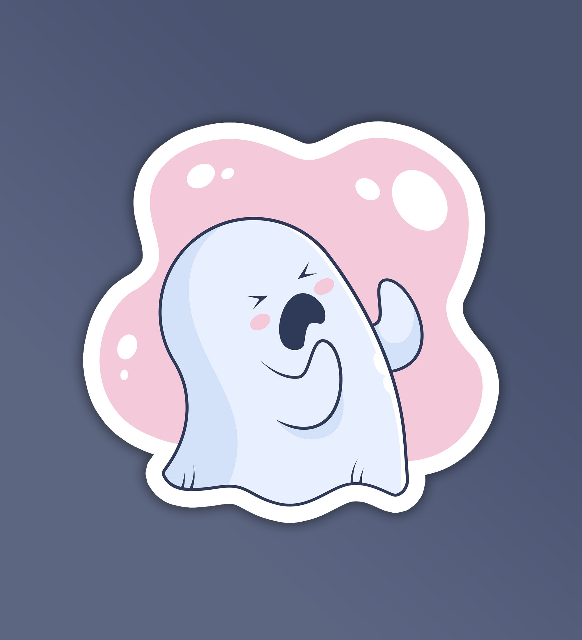 Sticker Chat Cry Cute Ghost - Crying | Laptop And Mobile Stickers – Peeekaboo