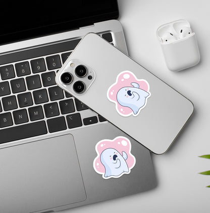 Cute Ghost - Crying | Laptop And Mobile Stickers
