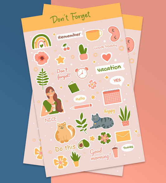 Don't Forget - Daily Planner | Sticker Sheet
