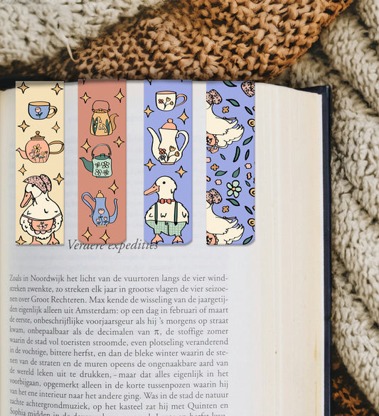 Magnetic Bookmark - Set Of 4 - Duckie Tea Party