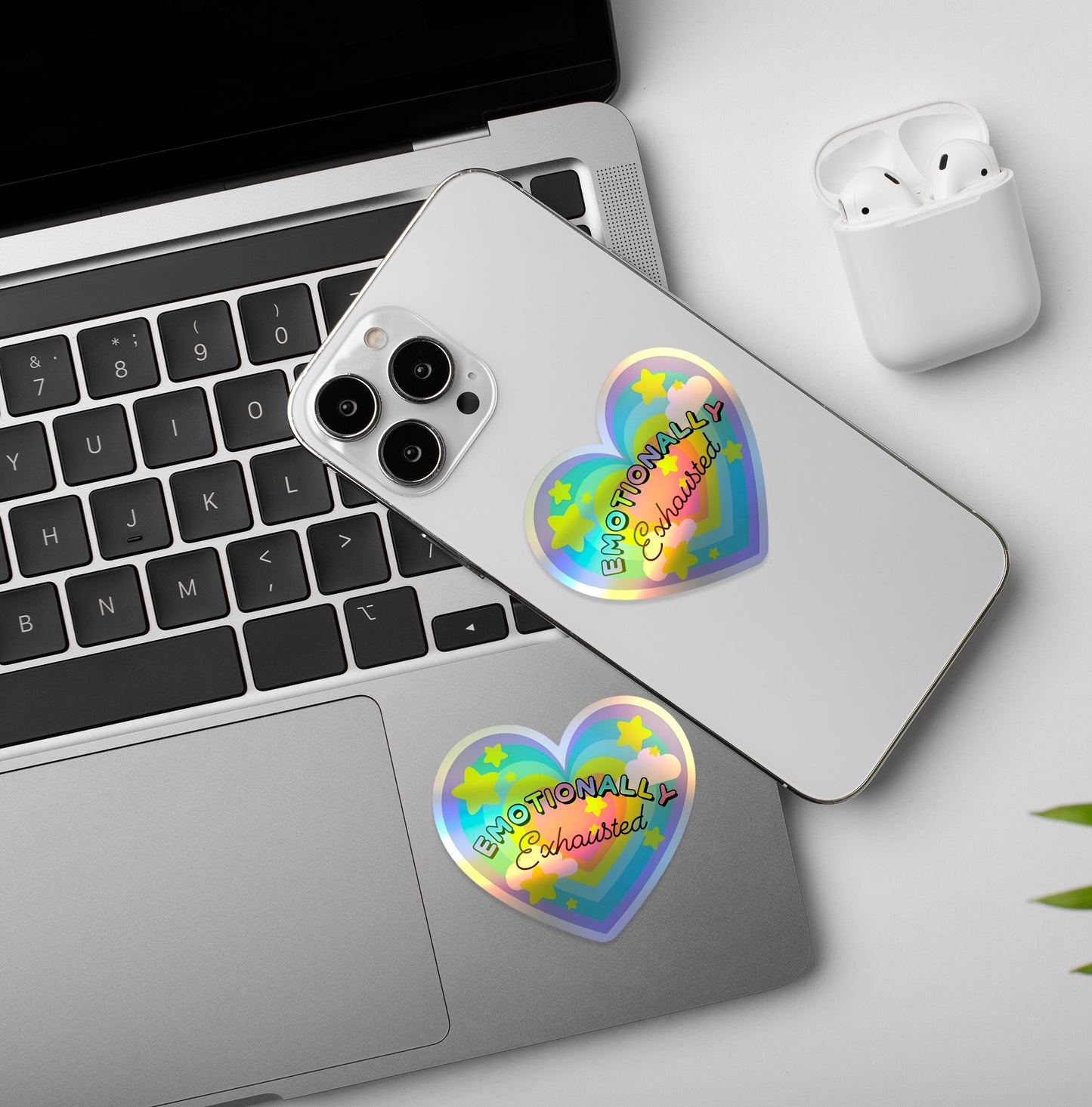 Emotionally Exhausted | Holographic Laptop / Mobile Sticker