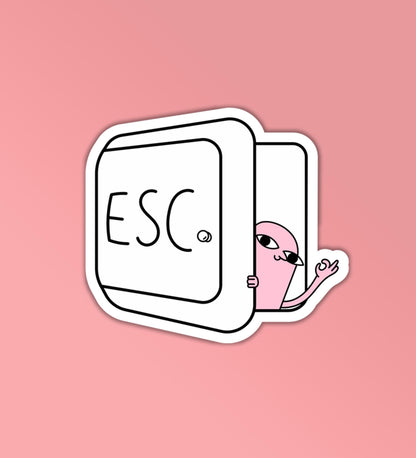 Escape With Me Meme  - Vinyl Laptop / Mobile Stickers