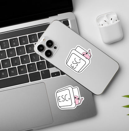 Escape With Me Meme  - Vinyl Laptop / Mobile Stickers