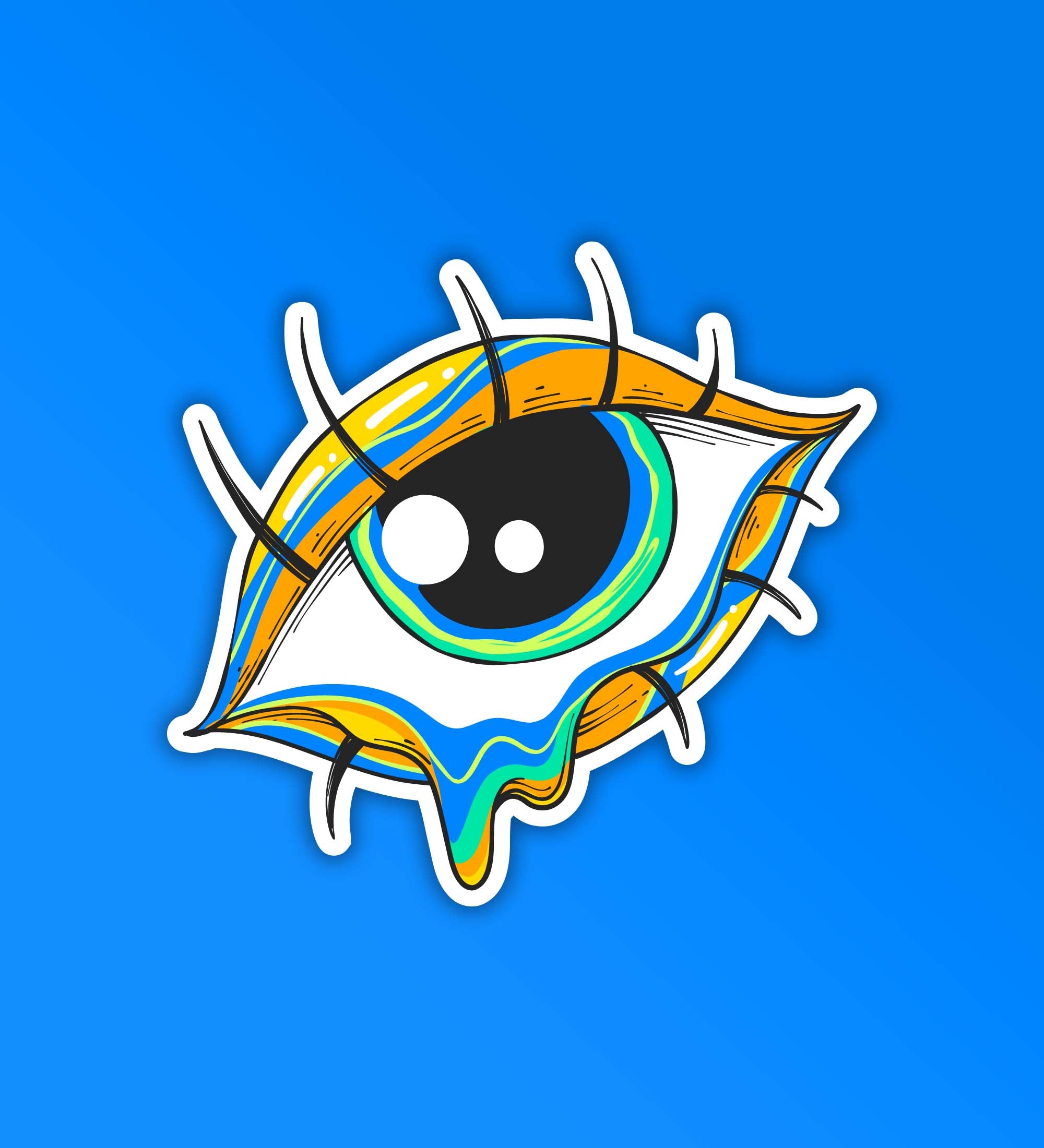 Open Eye Sticker Trippy Eyes Sticker – Peeekaboo
