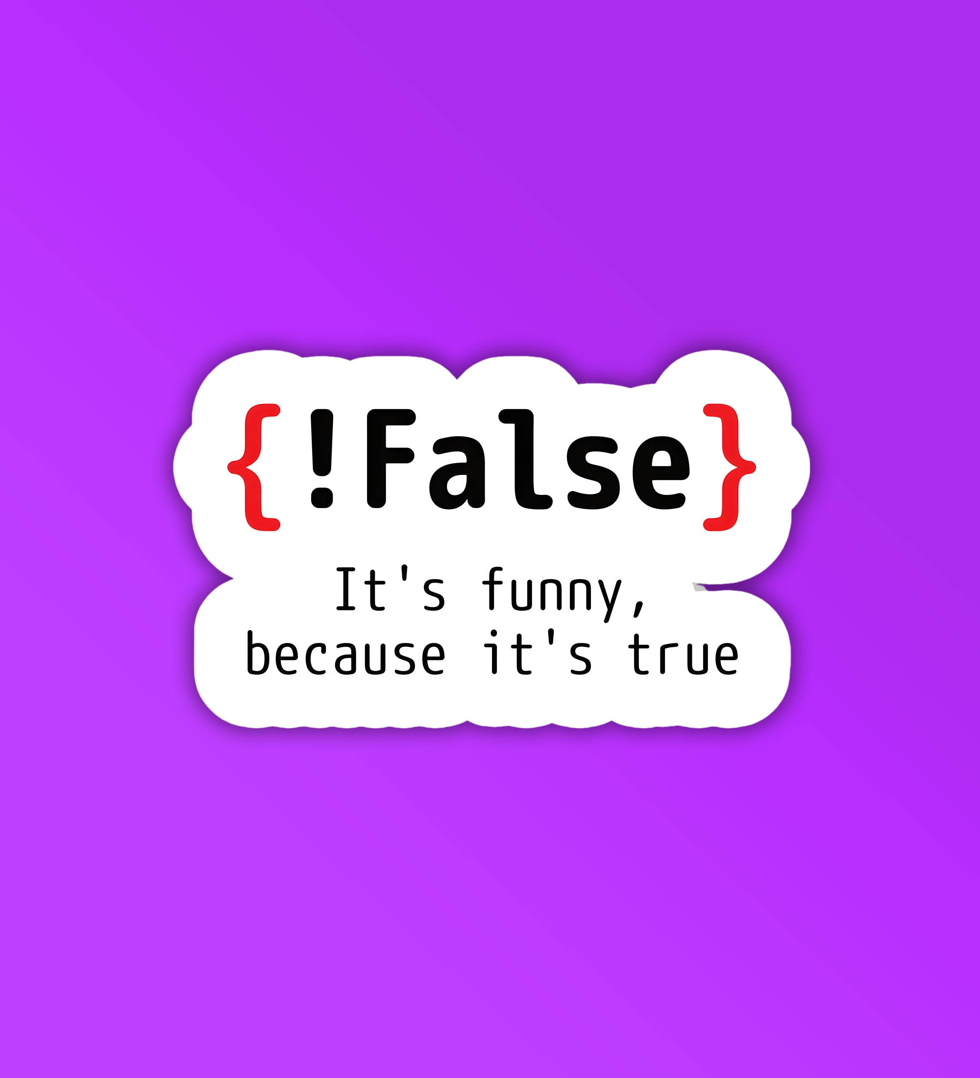 {!FALSE} Programmer - Coding Sticker – Peeekaboo