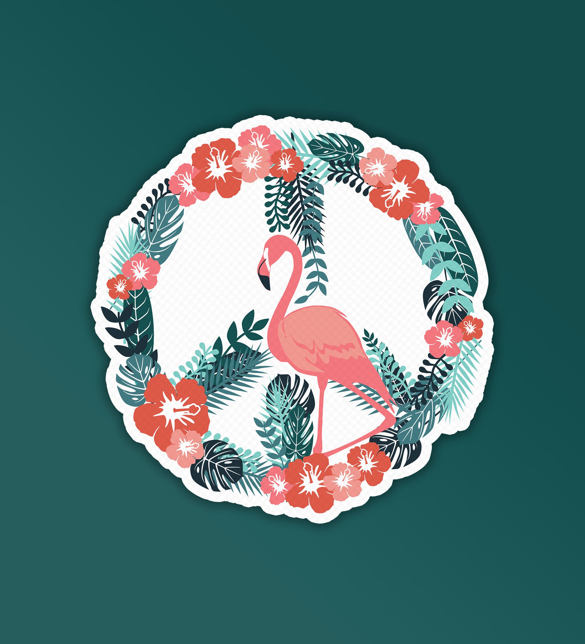 Flamingo Sticker Flamingo Peace - Laptop & Mobile Stickers – Peeekaboo