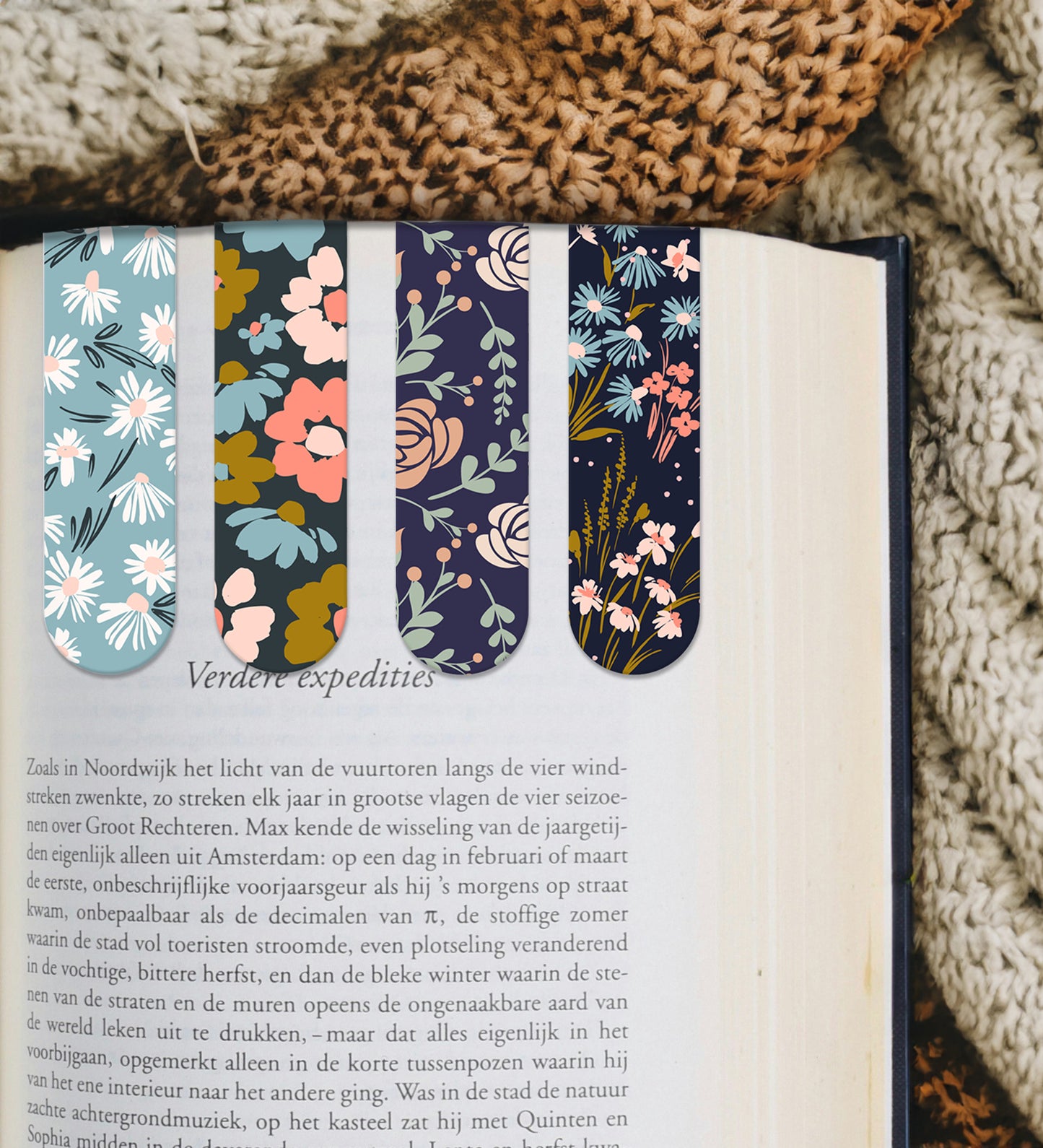 Magnetic Bookmark - Set Of 4 - Floral Minimalism