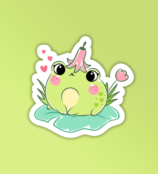 Cute Frog Heart| Laptop And Mobile Stickers