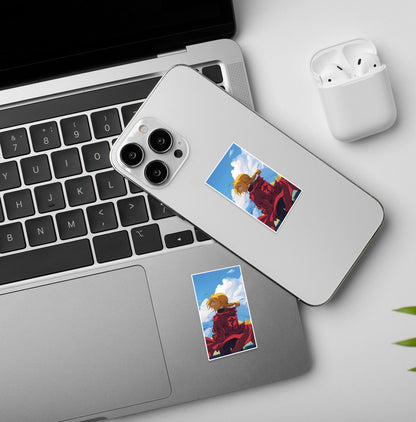 Fullmetal Alchemist Red Cape - Laptop & Mobile Stickers