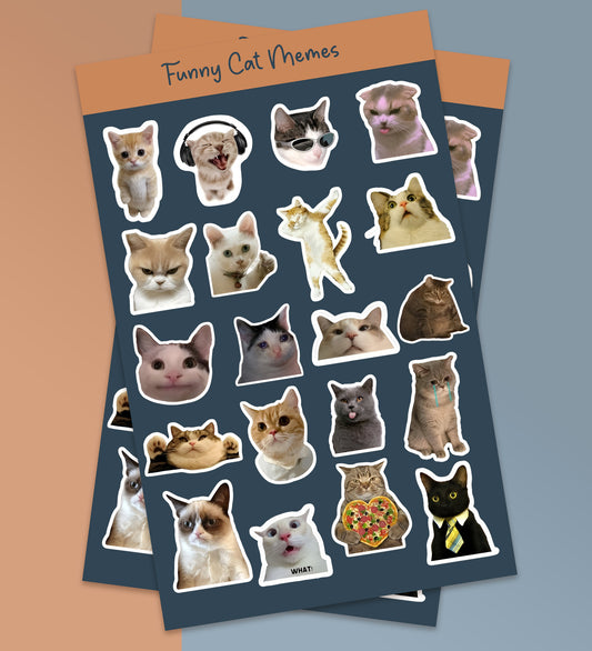 Funny Cat Memes - Instagram Memes Sticker Sheet