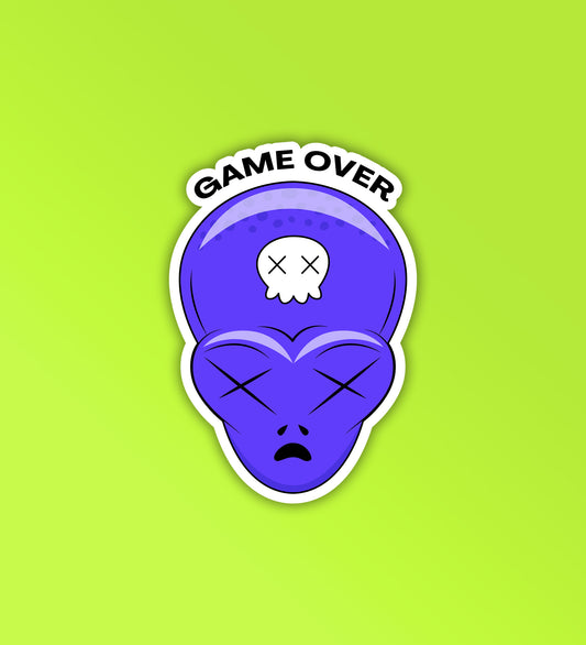 Game Over - Alien Head Sticker