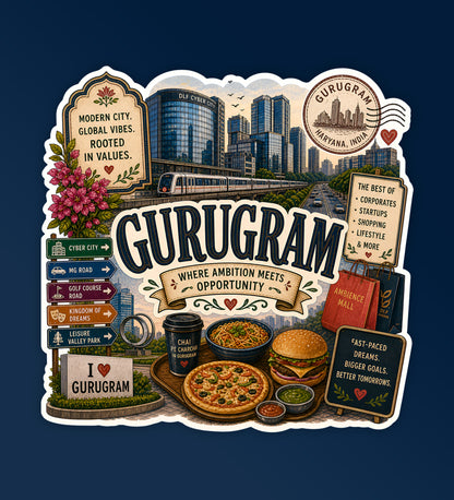 Gurugram - Indian City Laptop / Phone Stickers