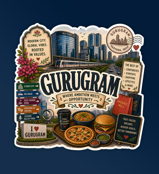 Gurugram - Indian City Laptop / Phone Stickers