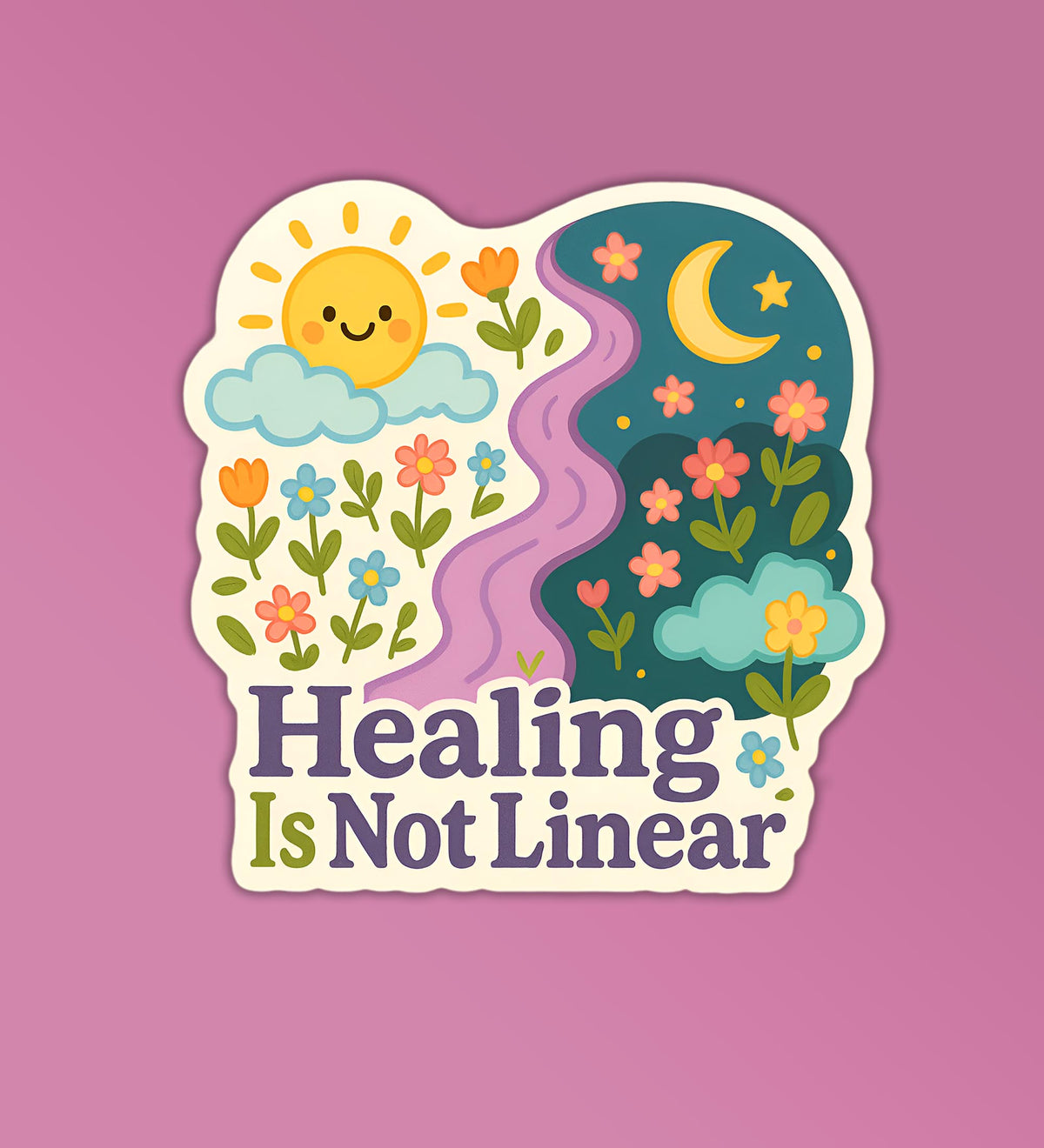Healing Is Not Linear Sticker – Peeekaboo