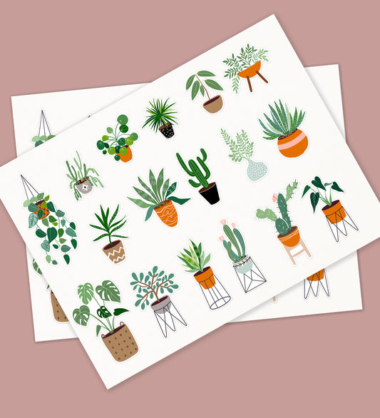 Aesthetic House Plants Sticker Sheet