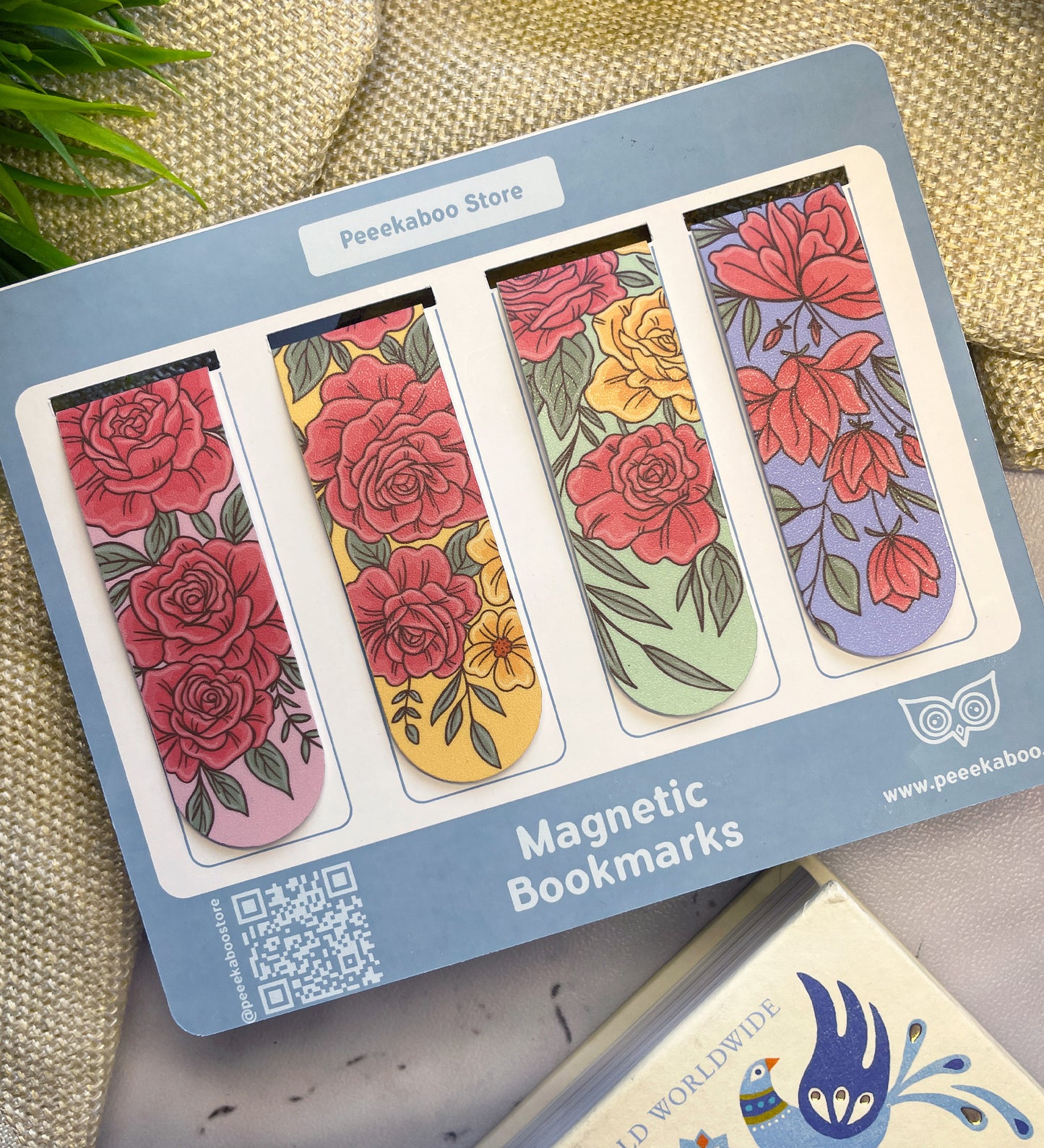Magnetic Bookmark - Set Of 4 - Roses