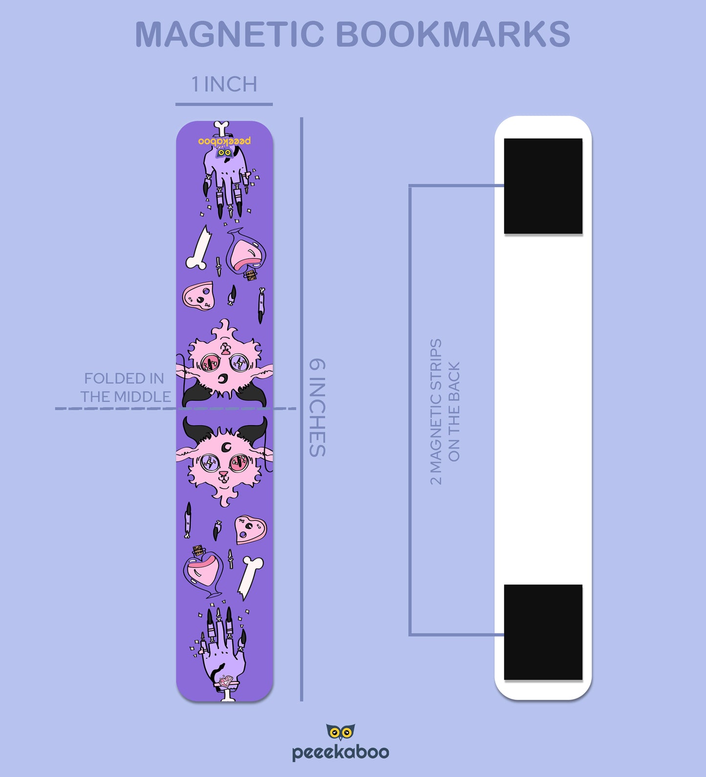 Magnetic Bookmark - Set Of 4 -Halloween