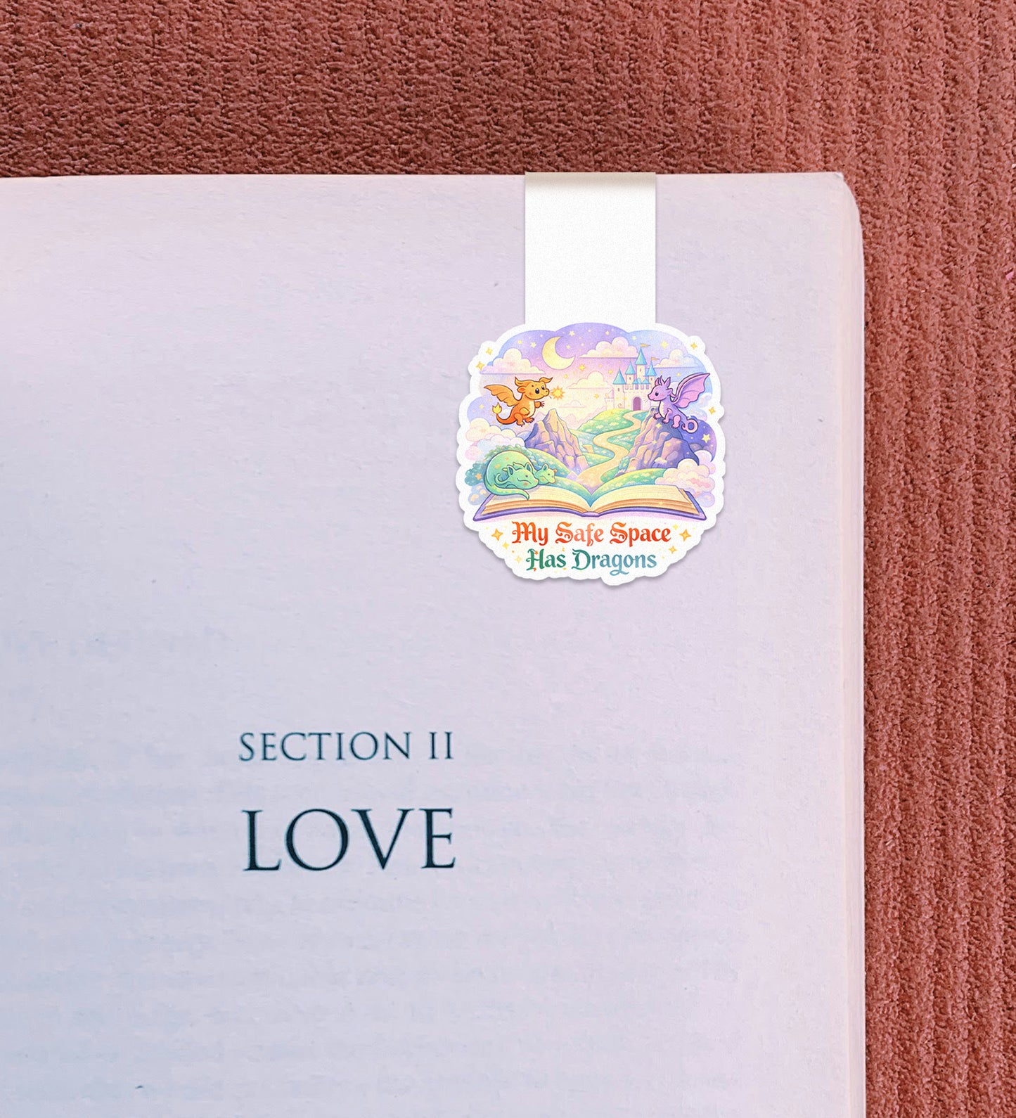 Magnetic Bookmark - My Safe Space Has Dragons