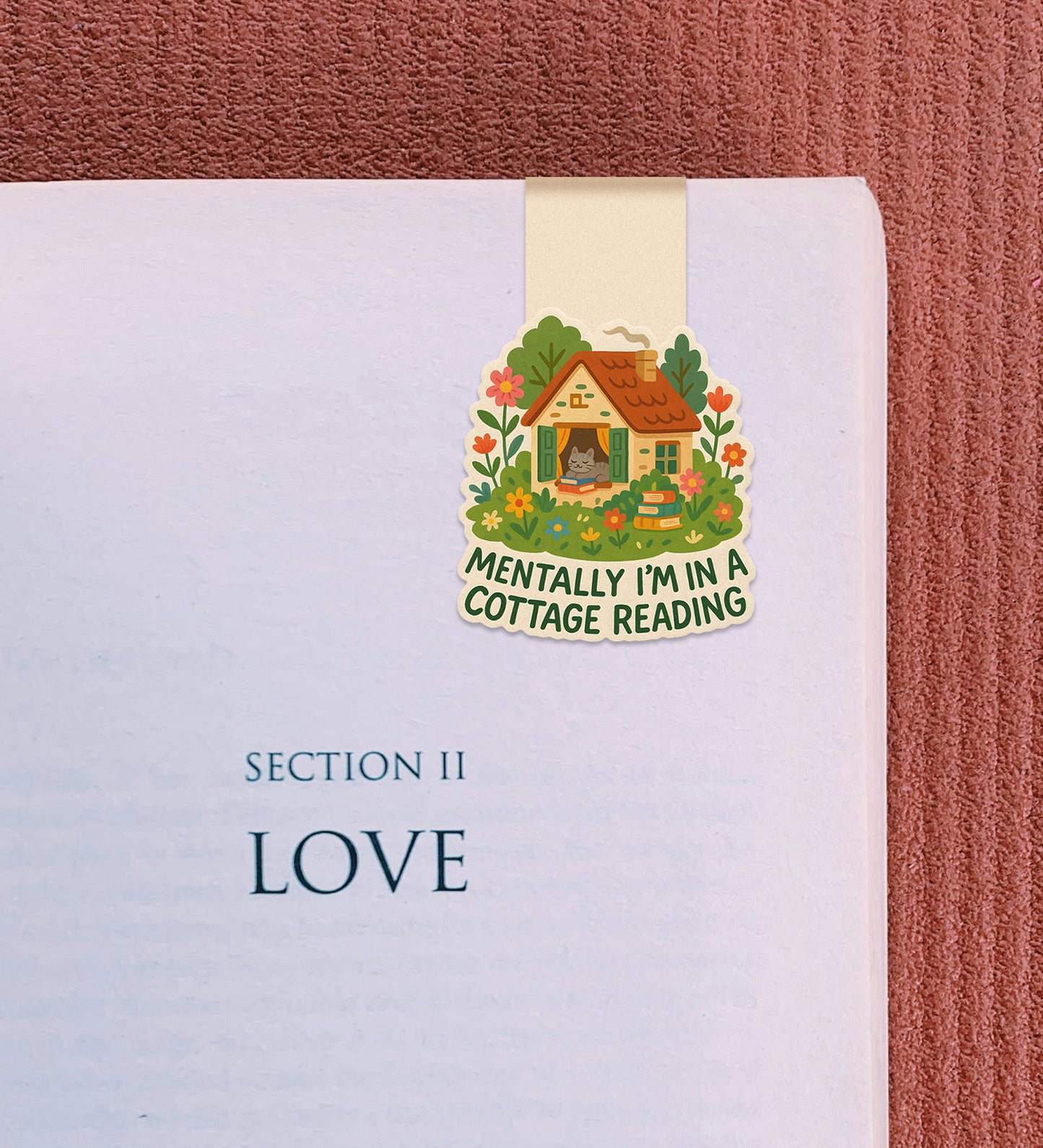 Magnetic Bookmark - Cottage Reading
