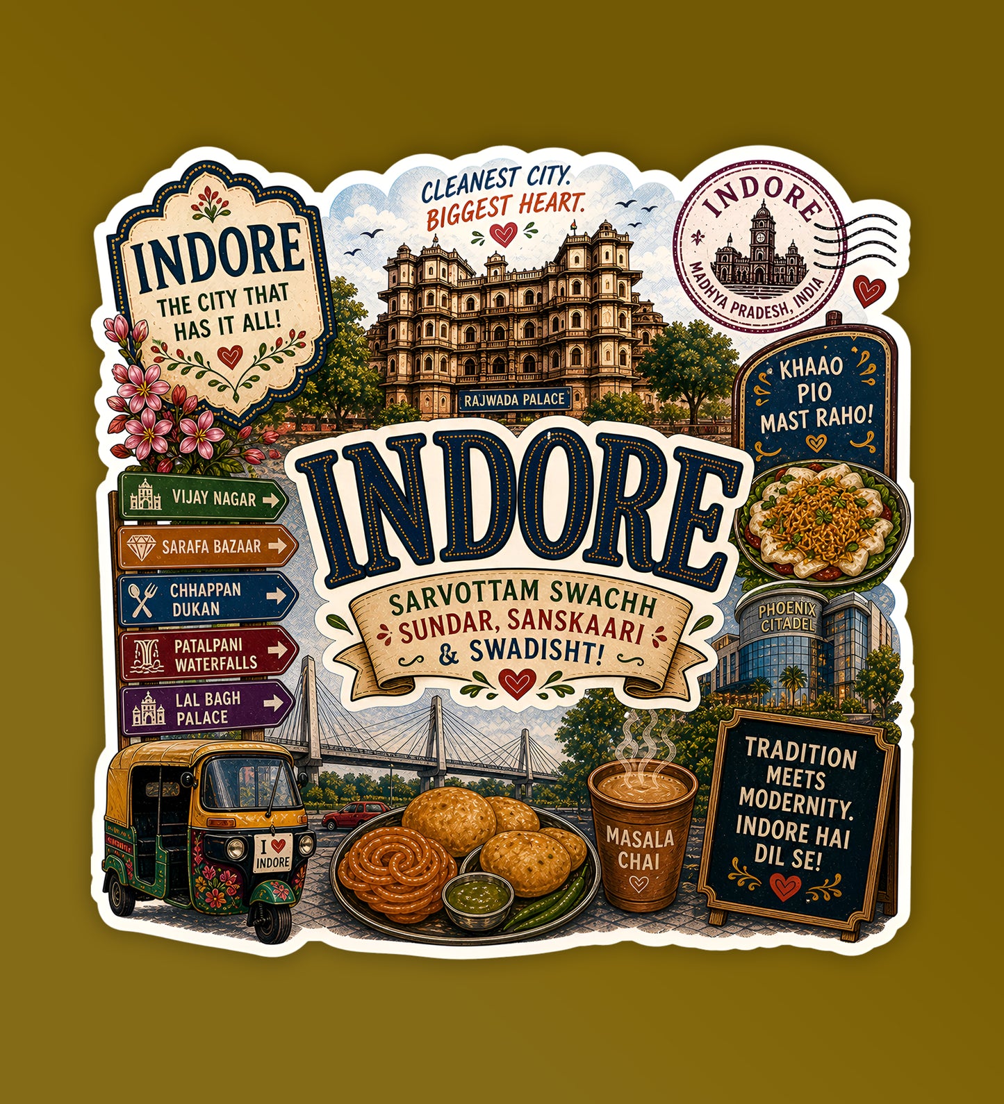 Indore - Indian City Laptop / Phone Stickers