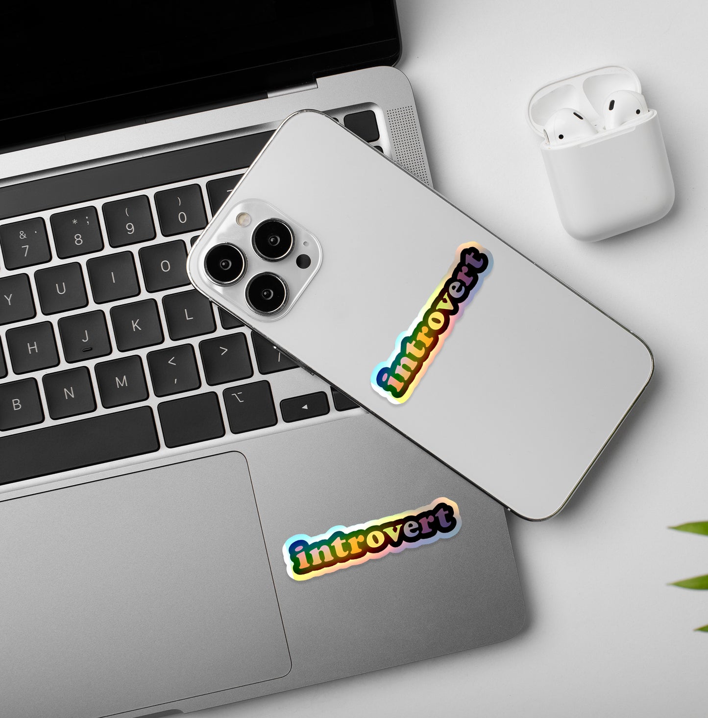 Intovert | Holographic Laptop / Mobile Sticker