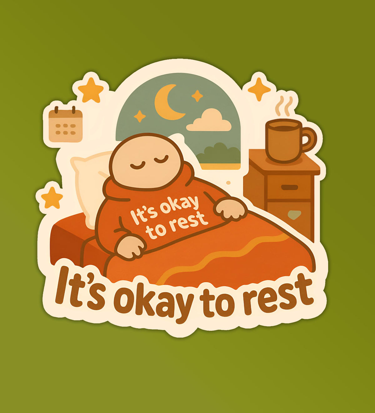 Rest Stickers It's Okay To Rest Sticker Pastel – Peeekaboo