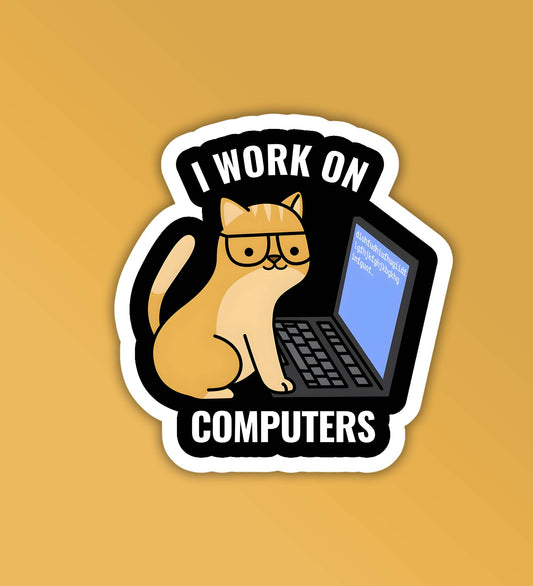 I Work On Computers Programmer - Coding Sticker
