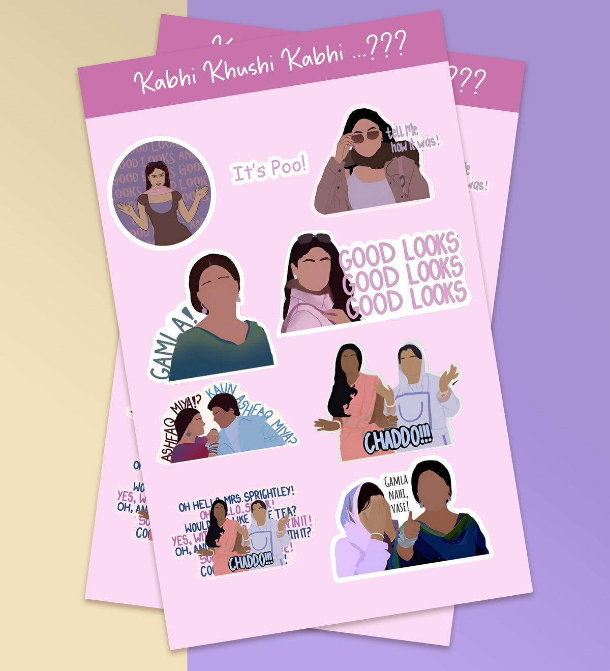 Kabhi Khushi Kabhi Ghum - Poo | Sticker Sheet – Peeekaboo