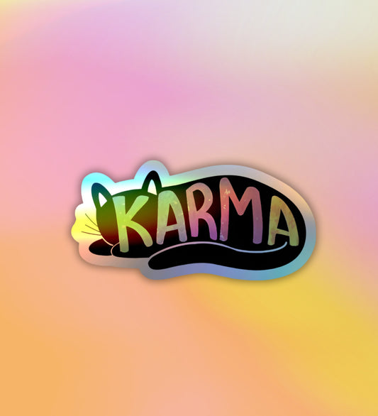 Karma Is A Cat - Taylor Swift | Holographic Laptop / Mobile Sticker