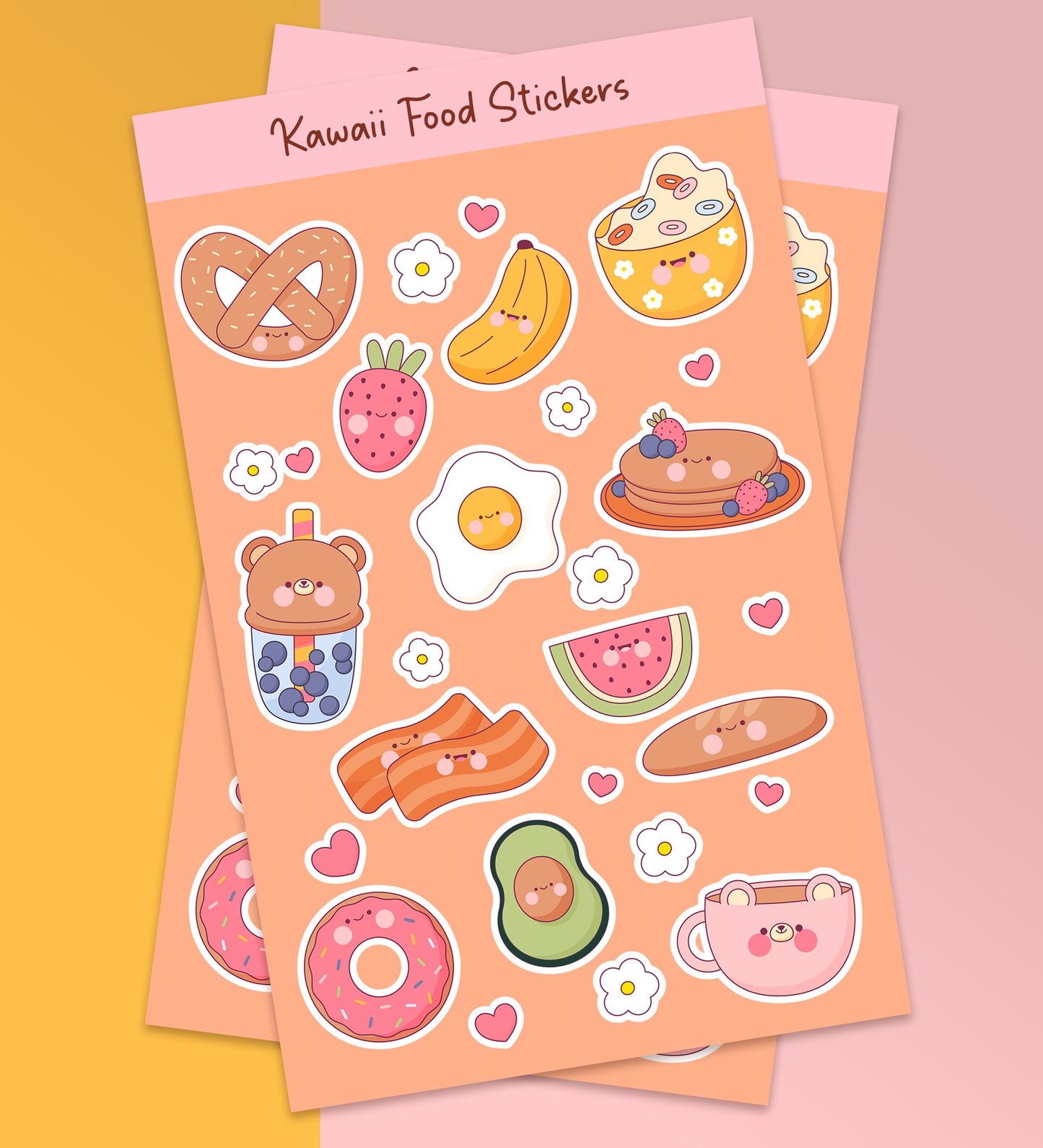 Kawaii Food Sticker Sheet