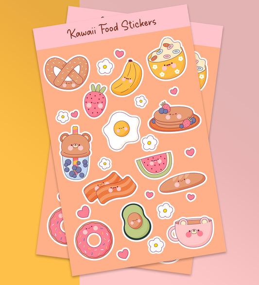 Kawaii Food Sticker Sheet
